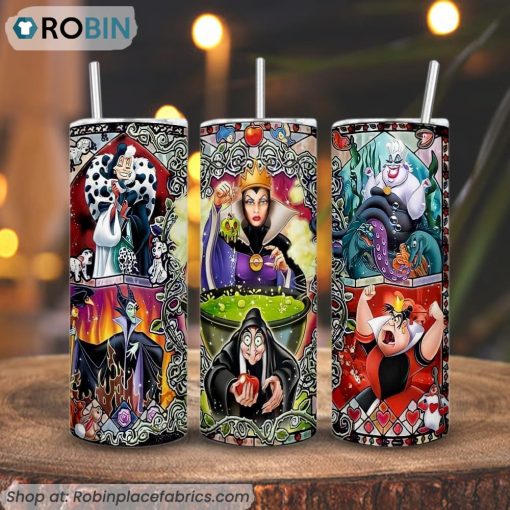 Disney Villains 3D Printed Skinny Tumbler
