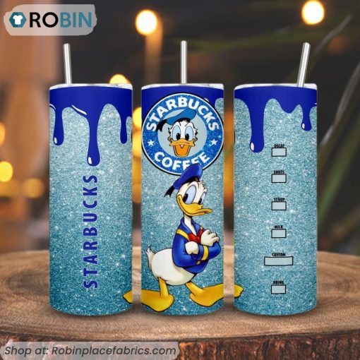 Donald Duck Starbucks Coffee 3D Printed Skinny Tumbler