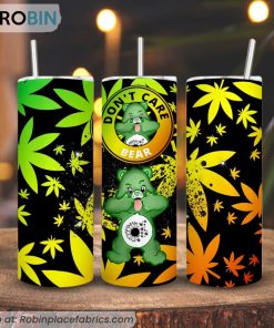 Don’t Care Bear 3D Printed Skinny Tumbler, Care Bears Marijuana Tumbler