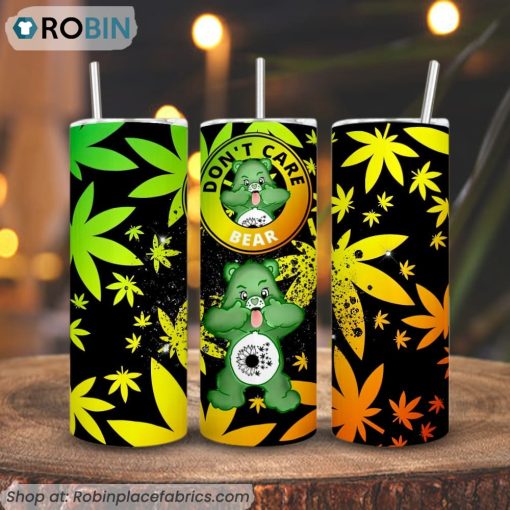 Don’t Care Bear 3D Printed Skinny Tumbler, Care Bears Marijuana Tumbler