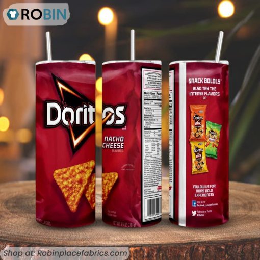 Doritos Red 3D Printed Skinny Tumbler, Nacho Cheese Snack Tumbler