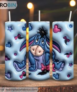 Eeyore 3D Inflated 3D Printed Skinny Tumbler, Winnie The Pooh Donkey Tumbler
