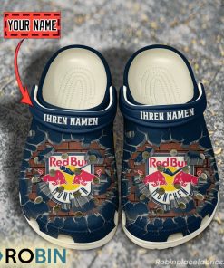 EHC Red Bull Munchen Break Cracked Hole Design Crocs Shoes EHC Red Bull Munchen Break Cracked Hole Design Crocs Shoes
