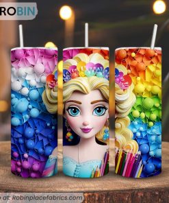 Elsa Princess Back To School 3D 3D Printed Skinny Tumbler