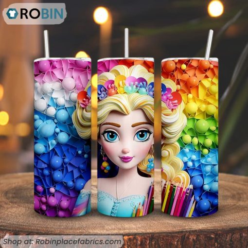 Elsa Princess Back To School 3D 3D Printed Skinny Tumbler