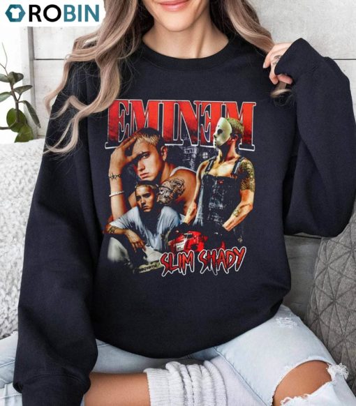 Eminem Tour Shirt, Shady Throwback Short Sleeve Tee Tops