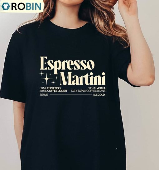 Espresso Martini Sweatshirt, Trendy Cocktail Long Sleeve Hoodie