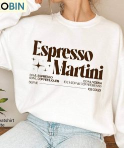 Espresso Martini Sweatshirt, Trendy Cocktail Long Sleeve Hoodie