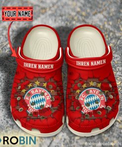 FC Bayern Munchen Break Cracked Hole Design Crocs Shoes