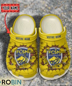 FC Sochaux-Montbeliard Break Cracked Hole Design Crocs Shoes