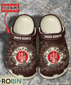 FC St. Pauli Break Cracked Hole Design Crocs Shoes