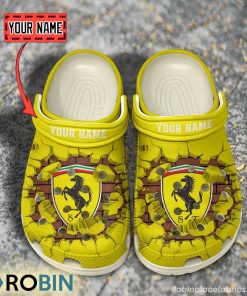 Ferrari Break Cracked Hole Design Crocs Shoes