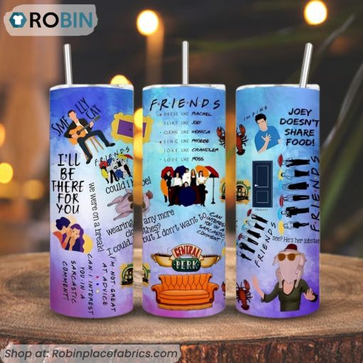 Friends 3D Printed Skinny Tumbler, American Television Sitcom Tumbler