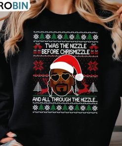 funny-twas-the-nizzle-before-christmizzle-shirt-xmas-holiday-tee-tops-unisex-hoodie-1