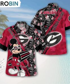 georgia-bulldogs-mickey-mouse-floral-short-sleeve-hawaii-shirt-1