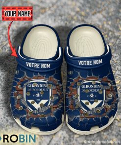 Girondins de Bordeaux Break Cracked Hole Design Crocs Shoes
