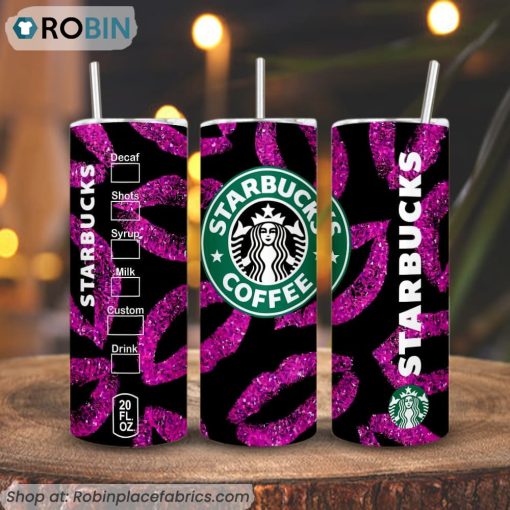 Glittery Lips Starbucks 3D Printed Skinny Tumblers