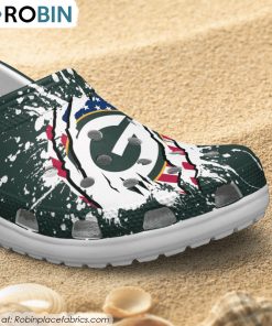 Green Bay Packers American Flag Pattern Printed Crocs Shoes, Packers Gear