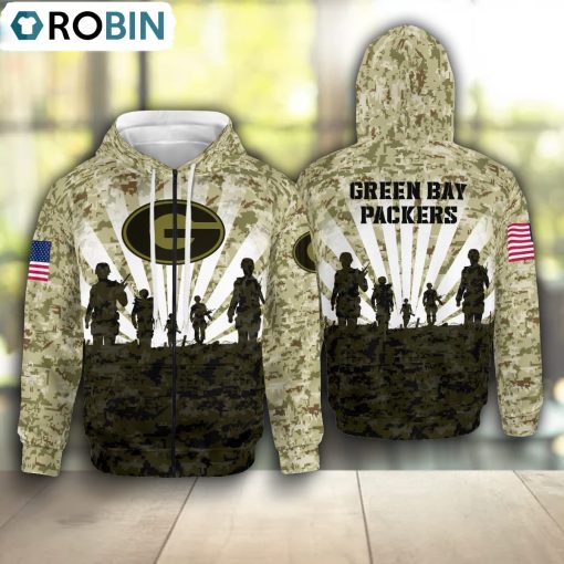 Green Bay Packers Camouflage Pattern Hoodie and Zip Hoodie, Packers Apparel