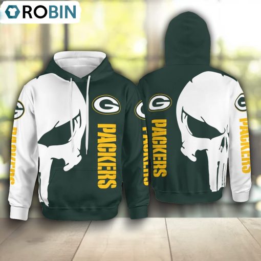 Green Bay Packers Punisher Skull Hoodie and Zip Hoodie, Green Bay Packers Fan Shirt for Sale