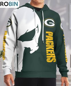 Green Bay Packers Punisher Skull Hoodie and Zip Hoodie, Green Bay Packers Fan Shirt for Sale