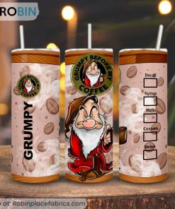Grumpy Before My Coffee Starbucks 3D Printed Skinny Tumbler, Grumpy Dwarf Coffee Tumbler Grumpy Before My Coffee Starbucks 3D Printed Skinny Tumbler, Grumpy Dwarf Coffee Tumbler