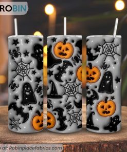 Halloween 3D Puff 3D Printed Skinny Tumbler, Spooky 3D Tumbler