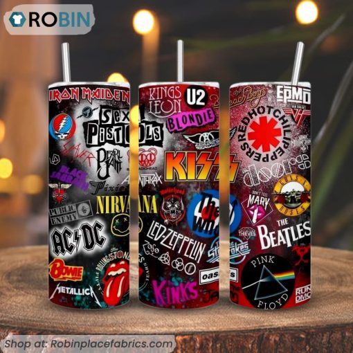 Heavy Metal Rock Band 3D Printed Skinny Tumbler