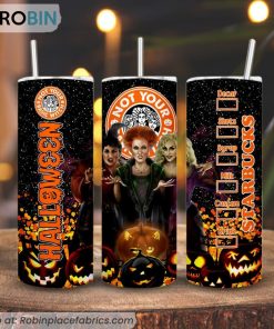 Hocus Pocus Starbucks 3D Printed Skinny Tumbler, Sanderson Sisters Halloween Tumbler