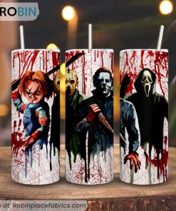Horror Characters Tumbler, Halloween Movie Tumbler