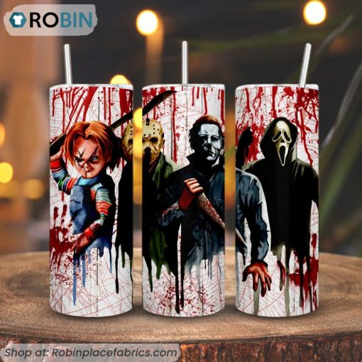 Horror Characters Tumbler, Halloween Movie Tumbler