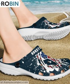 Houston Texans American Flag Pattern Printed Crocs Shoes, Texans Shoes