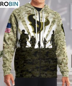 Houston Texans Camouflage Pattern Hoodie and Zip Hoodie, Texans Unique Gifts