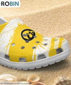 Iowa Hawkeyes Ink Splash Crocs Shoes, Iowa Hawkeyes Footwear