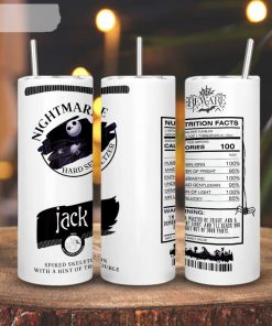 Jack Skellington Hard Seltzer Nutrition Facts 3D Printed Skinny Tumbler, The Nightmare Before Christmas Tumbler