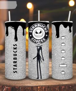 Jack Skellington Starbucks Coffee 3D Printed Skinny Tumbler, Nightmare Before Christmas Starbucks Tumbler