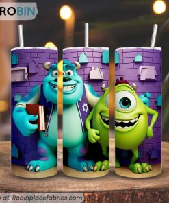 James P Sullivan And Mike Wazowski 3D Tumbler, Monsters Inc Tumbler