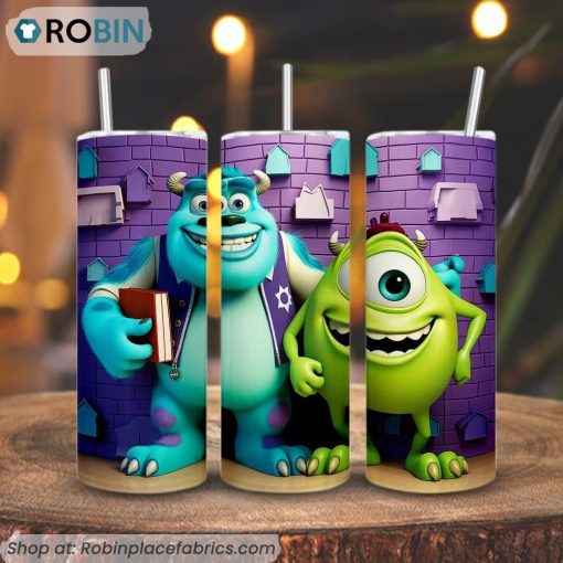 James P Sullivan And Mike Wazowski 3D Tumbler, Monsters Inc Tumbler
