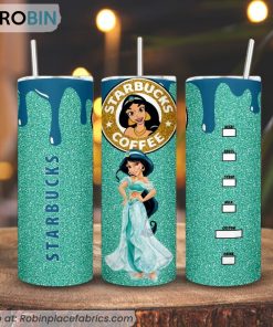 Jasmine Princess Starbucks Coffee 3D Printed Skinny Tumbler, Disney Aladdin Princess Tumbler