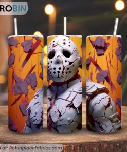 Jason Voorhees 3D 3D Printed Skinny Tumbler, Friday The 13th Halloween Horror Movie Tumbler