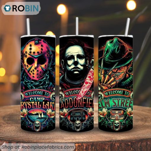 Jason Voorhees Michael Myers Freddy Krueger 3D Printed Skinny Tumbler