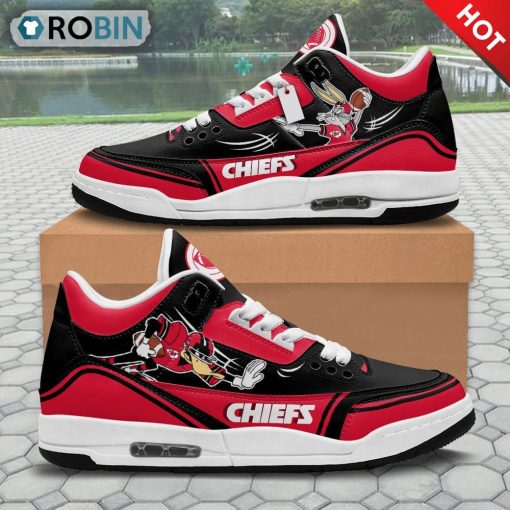 Kansas City Chiefs Bugs Bunny Custom Jordan 3 Sneakers