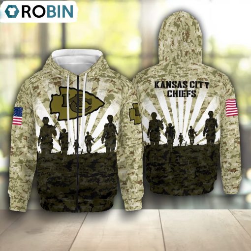 Kansas City Chiefs Camouflage Pattern Hoodie and Zip Hoodie, Kansas City Chiefs Fan Shirt