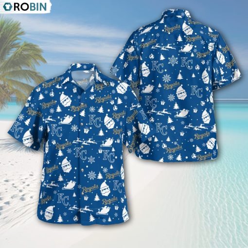 Kansas City Royals Christmas Pattern Button Shirt, KC Royals Fan Shirt