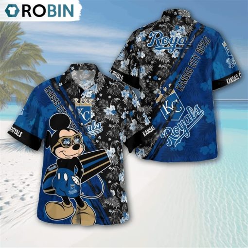 Kansas City Royals Mickey Mouse Floral Short Sleeve Hawaii Shirt, Kansas City Royals Unique Gifts