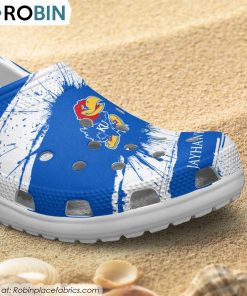 Kansas Jayhawks Ink Splash Crocs Shoes, Jayhawks Fan Gears