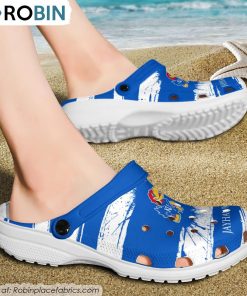 Kansas Jayhawks Ink Splash Crocs Shoes, Jayhawks Fan Gears