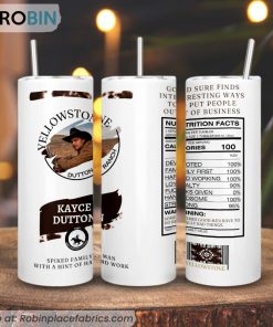 Kayce Dutton Nutrition Facts 3D Printed Skinny Tumbler, Yellowstone Dutton Ranch Tumblers