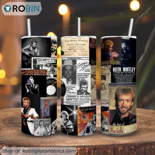 Keith Whitley 3D Printed Skinny Tumbler, American Country Music Singer Tumbler