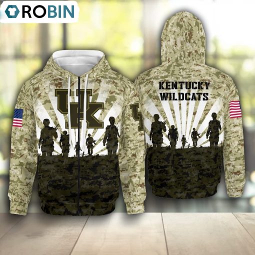 Kentucky Wildcats Camouflage Pattern Hoodie and Zip Hoodie, Kentucky Wildcats Clothing